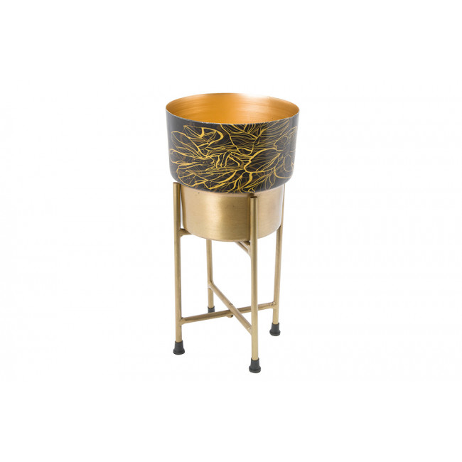 Pot on stand Limmen, brass antique, printing/ clear enamel14