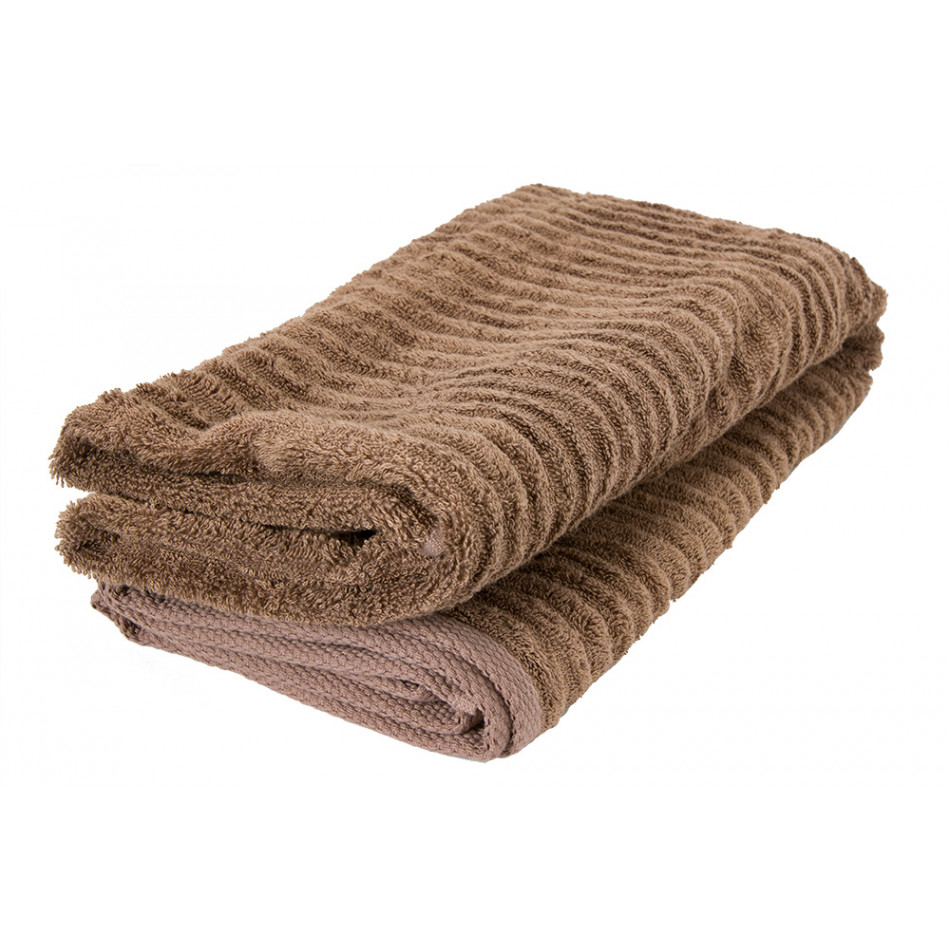 Bamboo towel Stripe, 70x140cm, warm taupe, 550g/m2