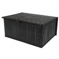Basket bamboo M, black, H13.5x29x22.5cm