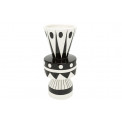 Vase Graphic I, white/black, D11.8x H25.1cm