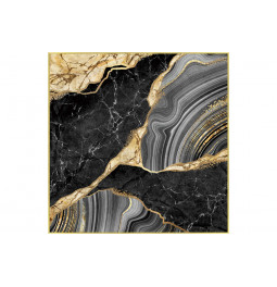 Wall Glass Art Obsidian dream, 100x100x3.5cm