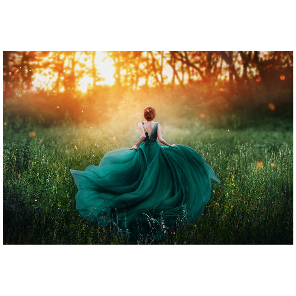 Picture Lady in blue dress, 80x120x0.4cm