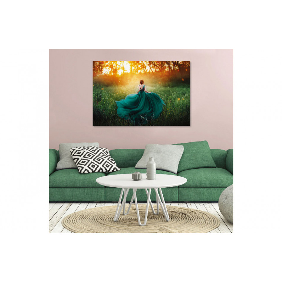 Picture Lady in blue dress, 80x120x0.4cm