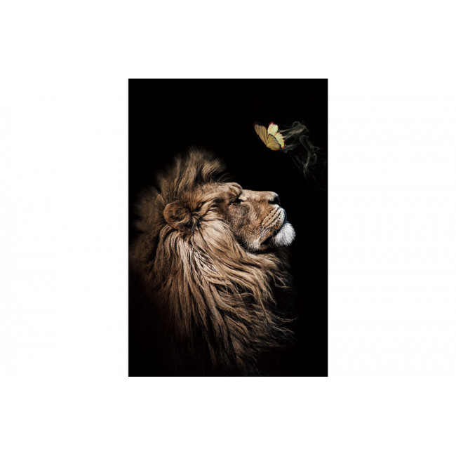 Wall Glass Art Lion head, 120x80x0.4cm