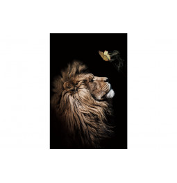 Wall Glass Art Lion head, 120x80x0.4cm