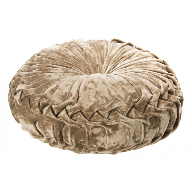 Decorative pillow Saksija 8, velvet, taupe, D40cm