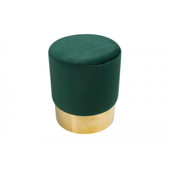 Stool Noto, green/golden base, 35x42cm