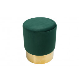 Stool Noto, green/golden base, 35x42cm