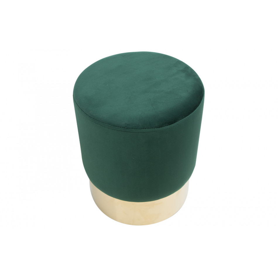 Stool Noto, green/golden base, 35x42cm