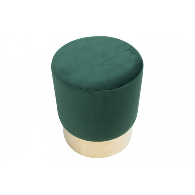 Stool Noto, green/golden base, 35x42cm