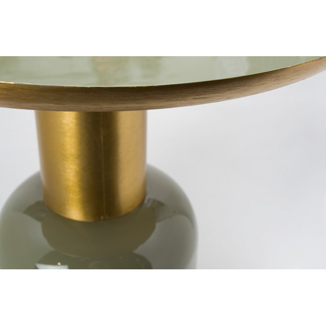 Table Linton 43823C, matt brass, green with enamel,D49xH53cm