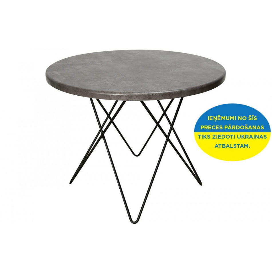 Coffee table Elstar, palisander/black legs, D60 H46cm