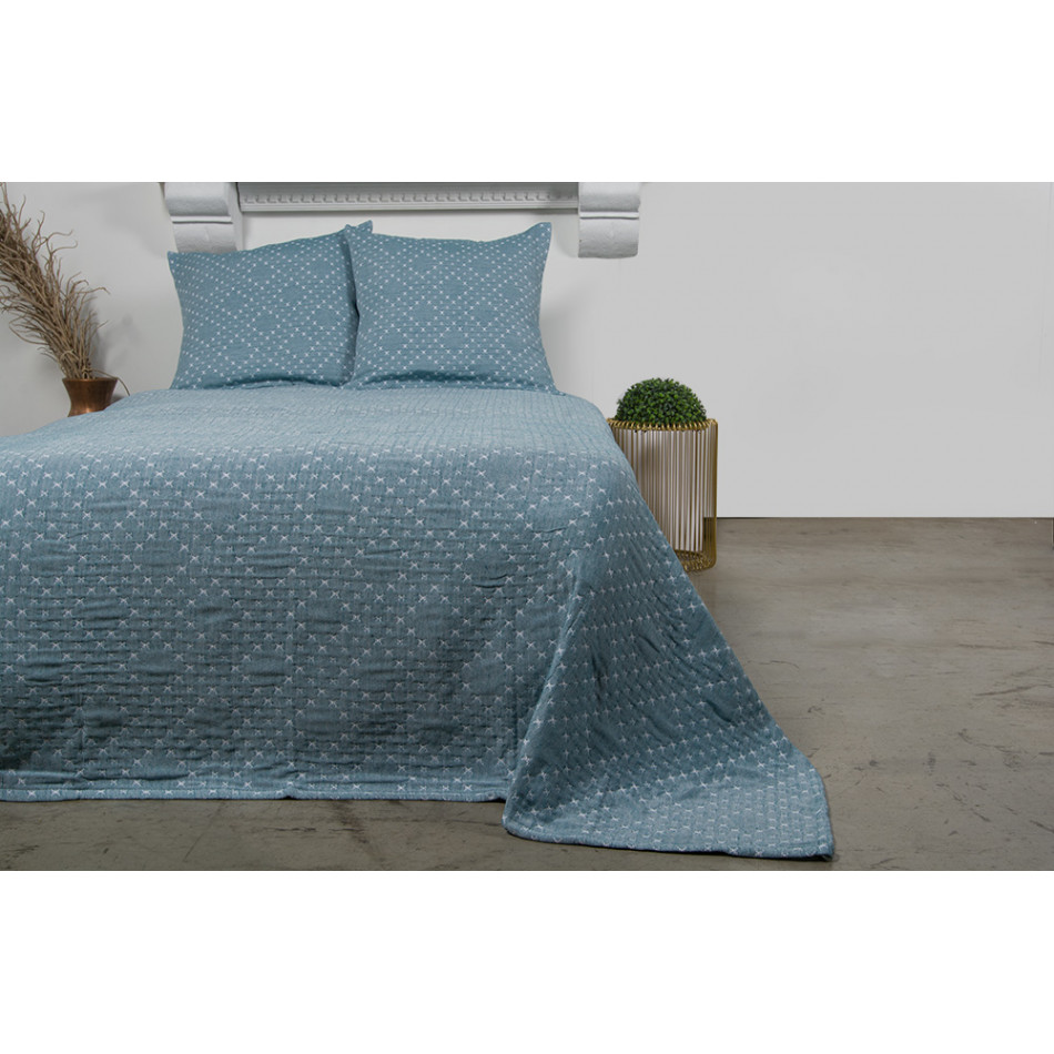 Bed cover More, blue, 220x260cm