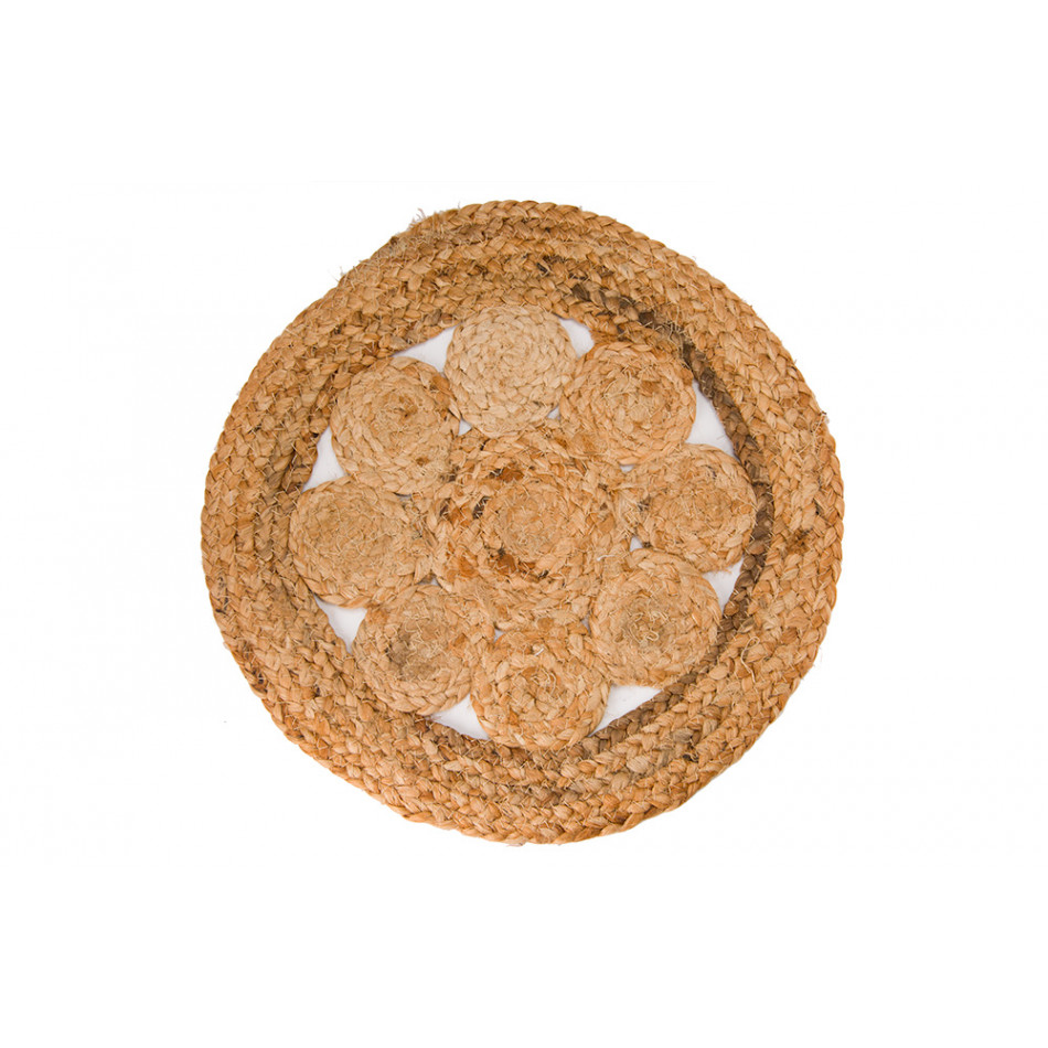 Placemat Jute lace, D38cm