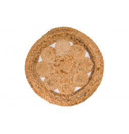 Placemat Jute lace, D38cm