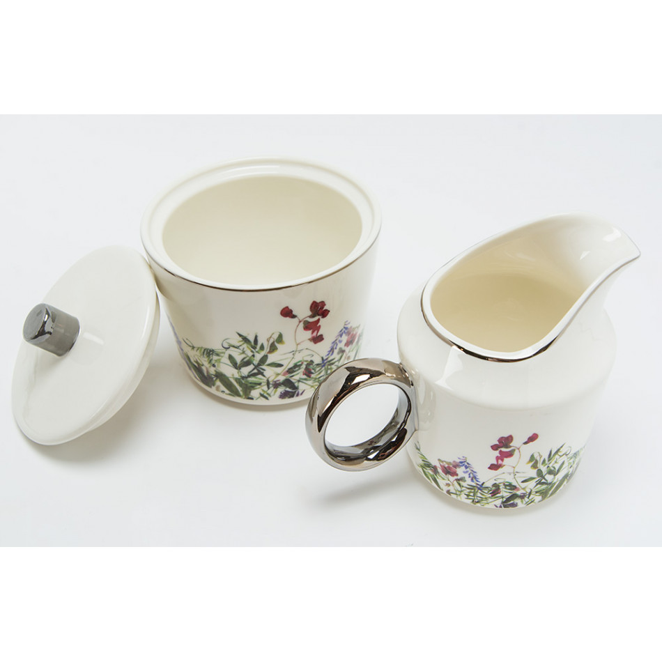 Sugar and milk jars  Elfique, porcelain,9.5x10cm,13.5x10