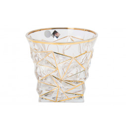 Crystal glass Glacier Golden, 350ml, H9xD7-10cm