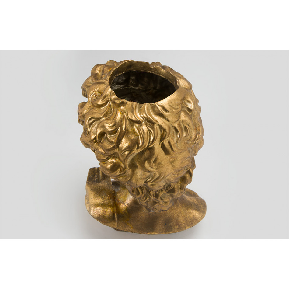 Decorative flower pot Hallen, gold, 21.5x18.5x29cm
