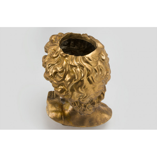 Decorative flower pot Hallen, gold, 21.5x18.5x29cm
