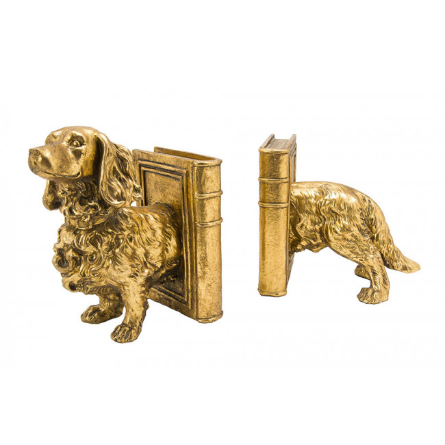Bookend Dog, gold, 38x12x21.6cm