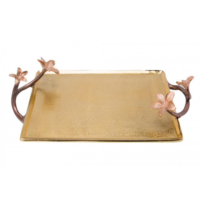 Decorative tray, copper/gold/bronze, 43x26cm