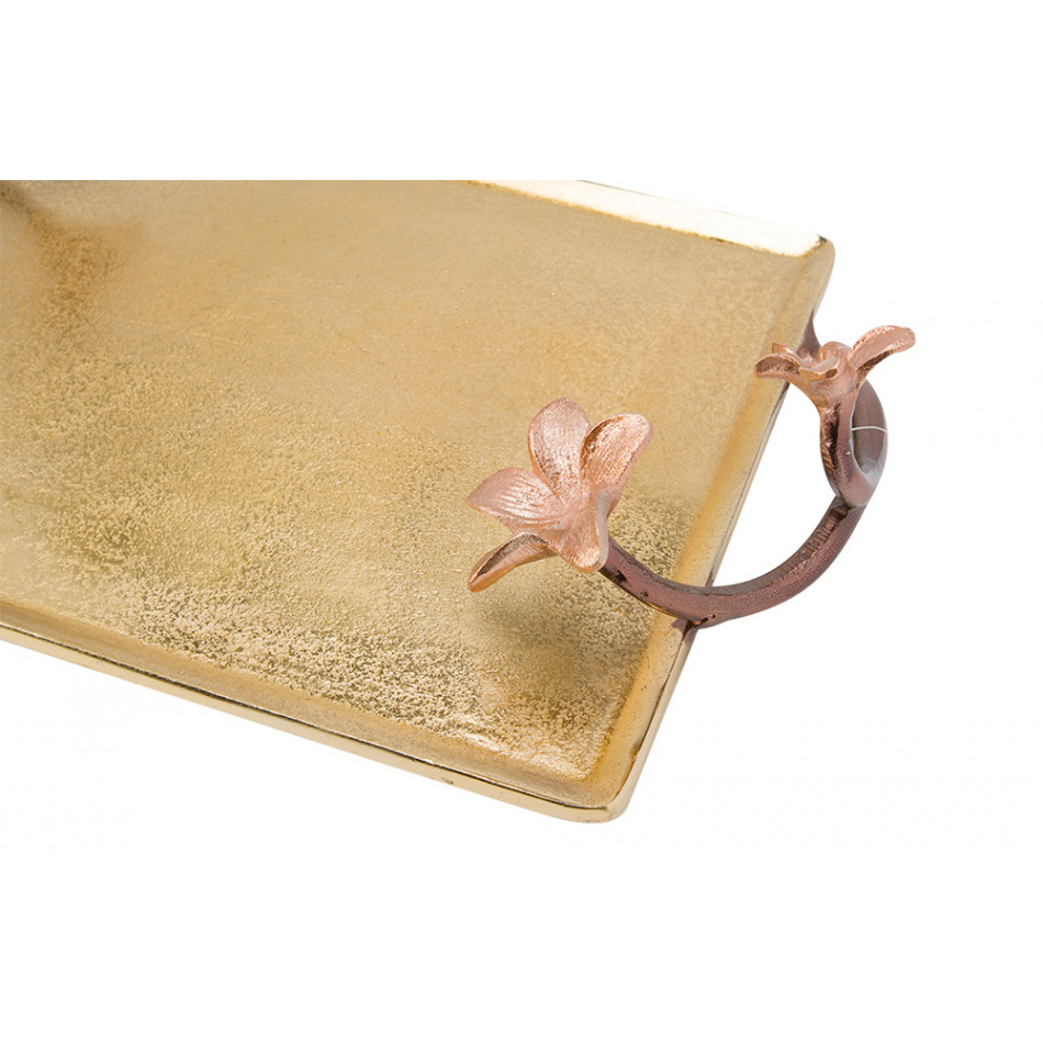 Decorative tray, copper/gold/bronze, 43x26cm