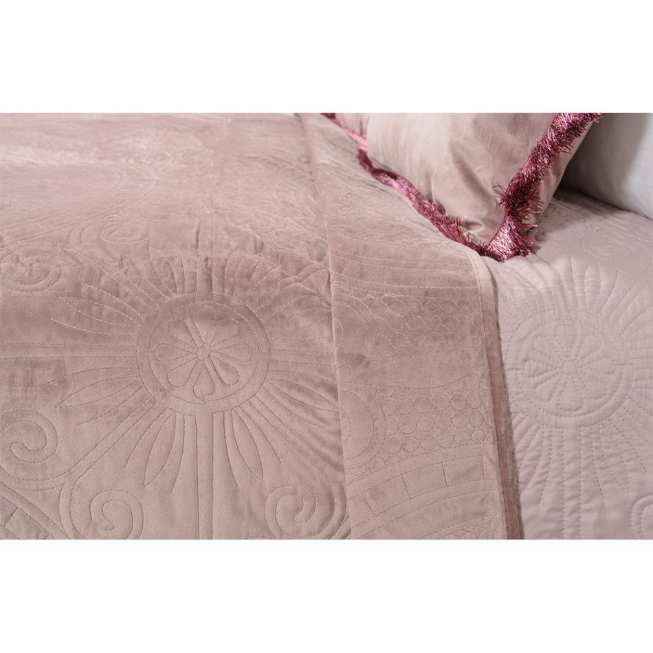 Bed cover Selvino 33, mauve, velvet, 260x280