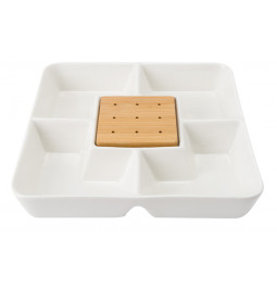 Plate Wooden, 4DIV.,20x20cm