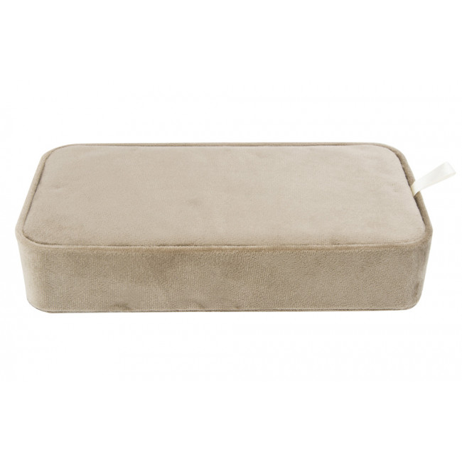 Jewellery box Tiringe, velvet, taupe, 24.5x12.5x5cm