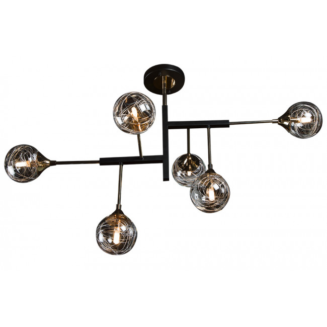 Pendant lamp Idrija 6 CL, clear G9 6x25W, 110x110x70cm
