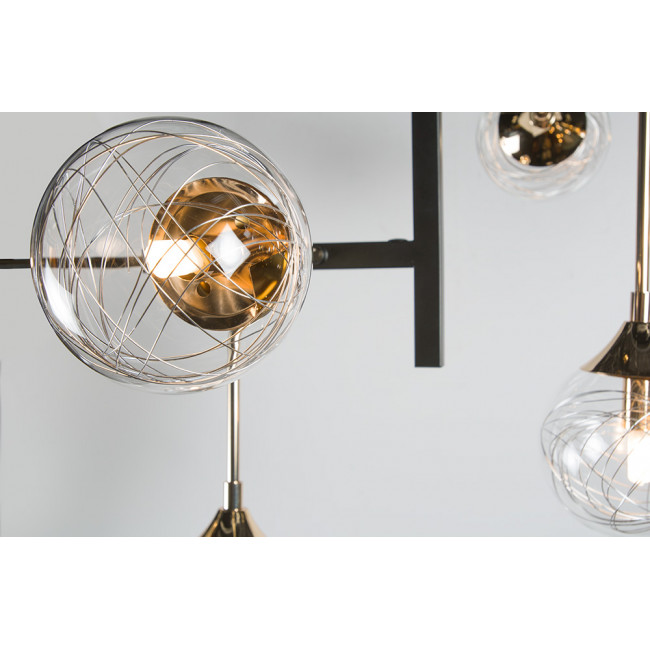 Pendant lamp Idrija 6 CL, clear G9 6x25W, 110x110x70cm