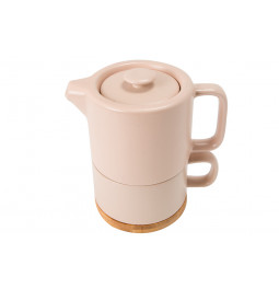Teapot with cup, pink 400ml