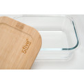 Glass box with bamboo lid, 1 l, 7x20x15cm