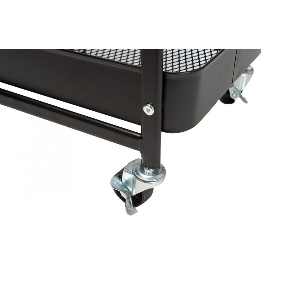 Kitchen trolley, metal, black, H75x30x46cm