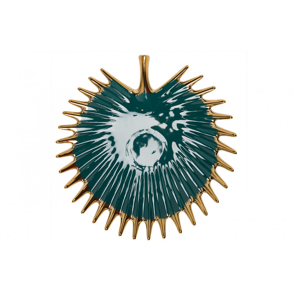 Decorative bowl Waterlo, green/gold, 31x30.5x4.5cm