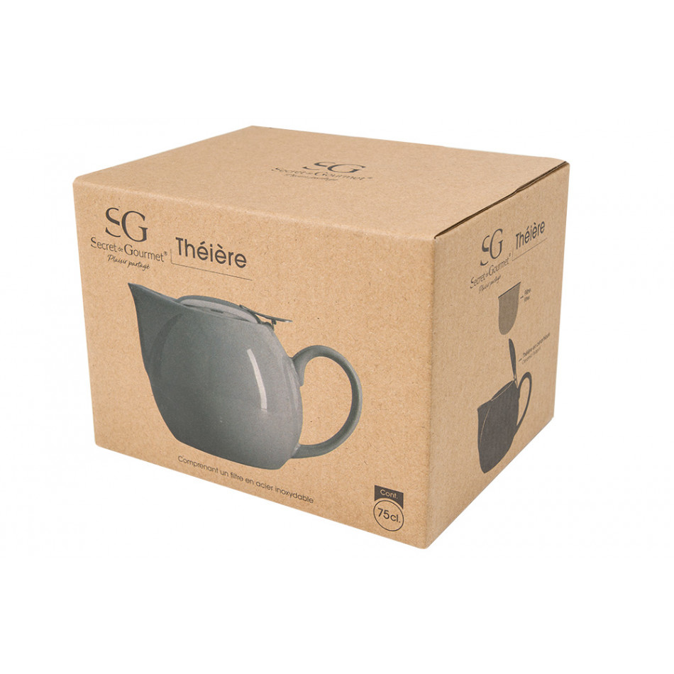 Teapot round, grey 750ml