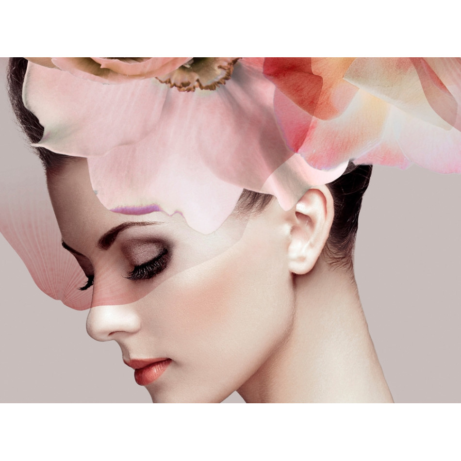 Glass picture Beauty with fantasy hat, 80x120cm