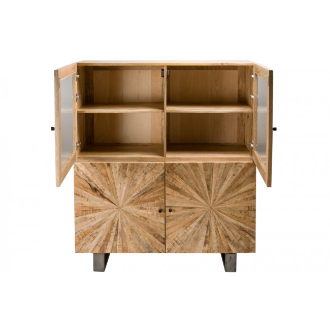 Vitrina Sole,2 doors,2 glass doors, mango wood,118x38x138cm