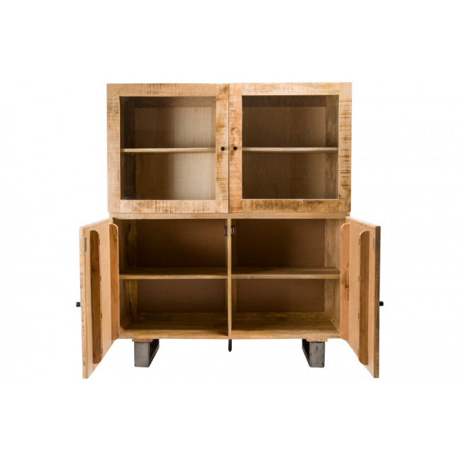 Vitrina Sole,2 doors,2 glass doors, mango wood,118x38x138cm