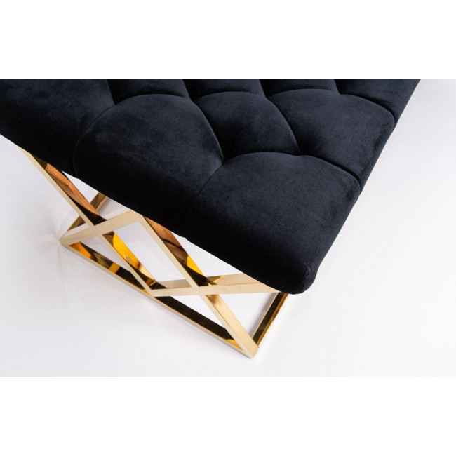 Bench Eger, black/golden, 99x45.5x46cm