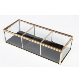 Jewellry box Gold glass H7x25.2x10.3cm
