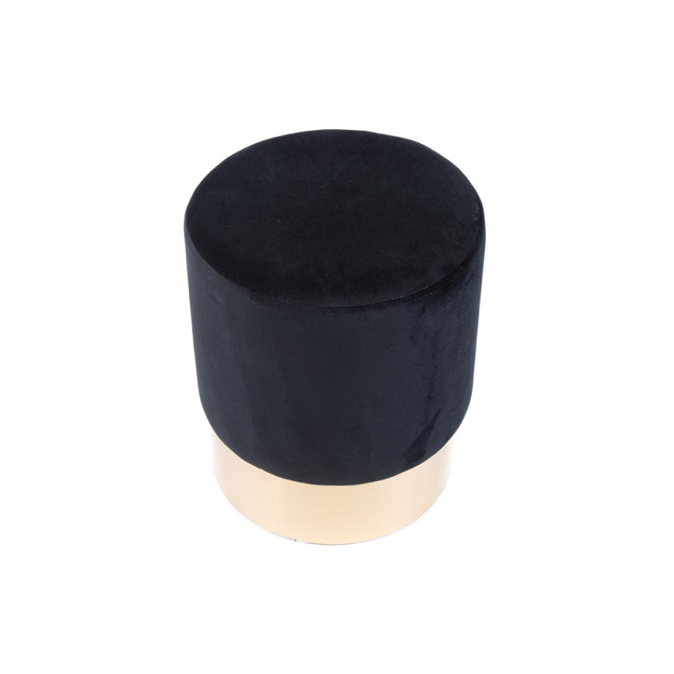 Stool Noto, black/golden base, 35x42cm
