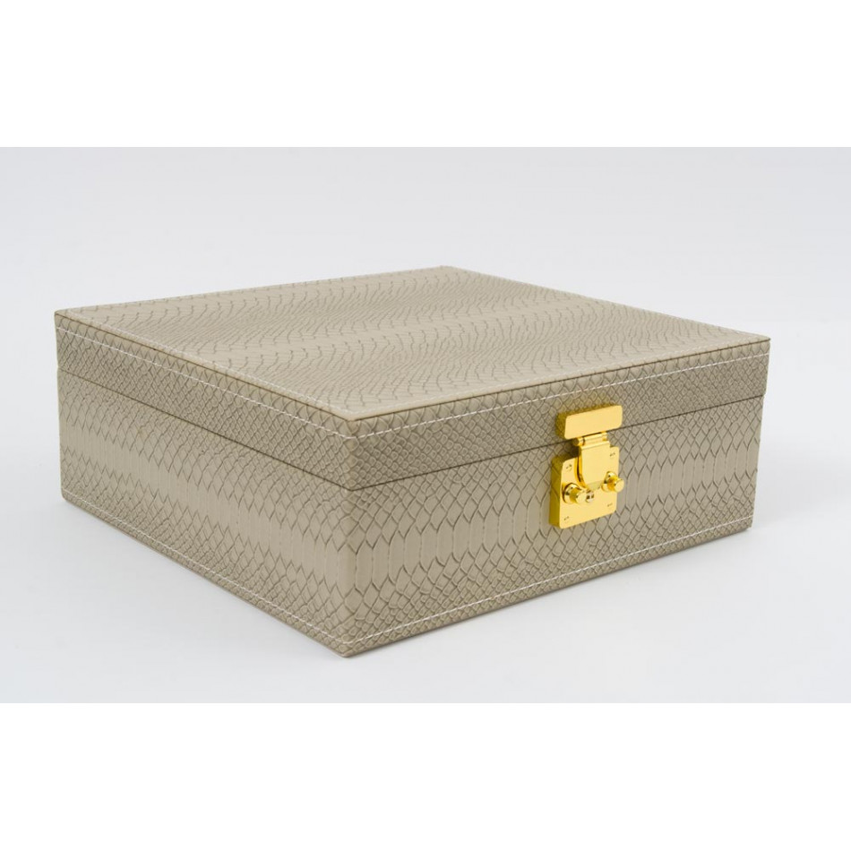 Jewellery box Hamilton, beige snake, 28x26x10.5cm