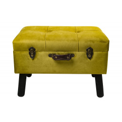 Bench Ferento M, yellow colour, velvet, 54x35x37cm