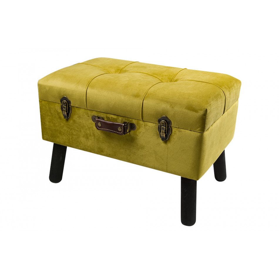 Скамья Ferento M, желтый цвет, бархат, 54x35x37см 