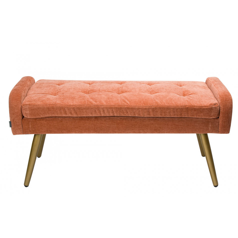 Bench Haldor, orange colour, 100x39x50cm