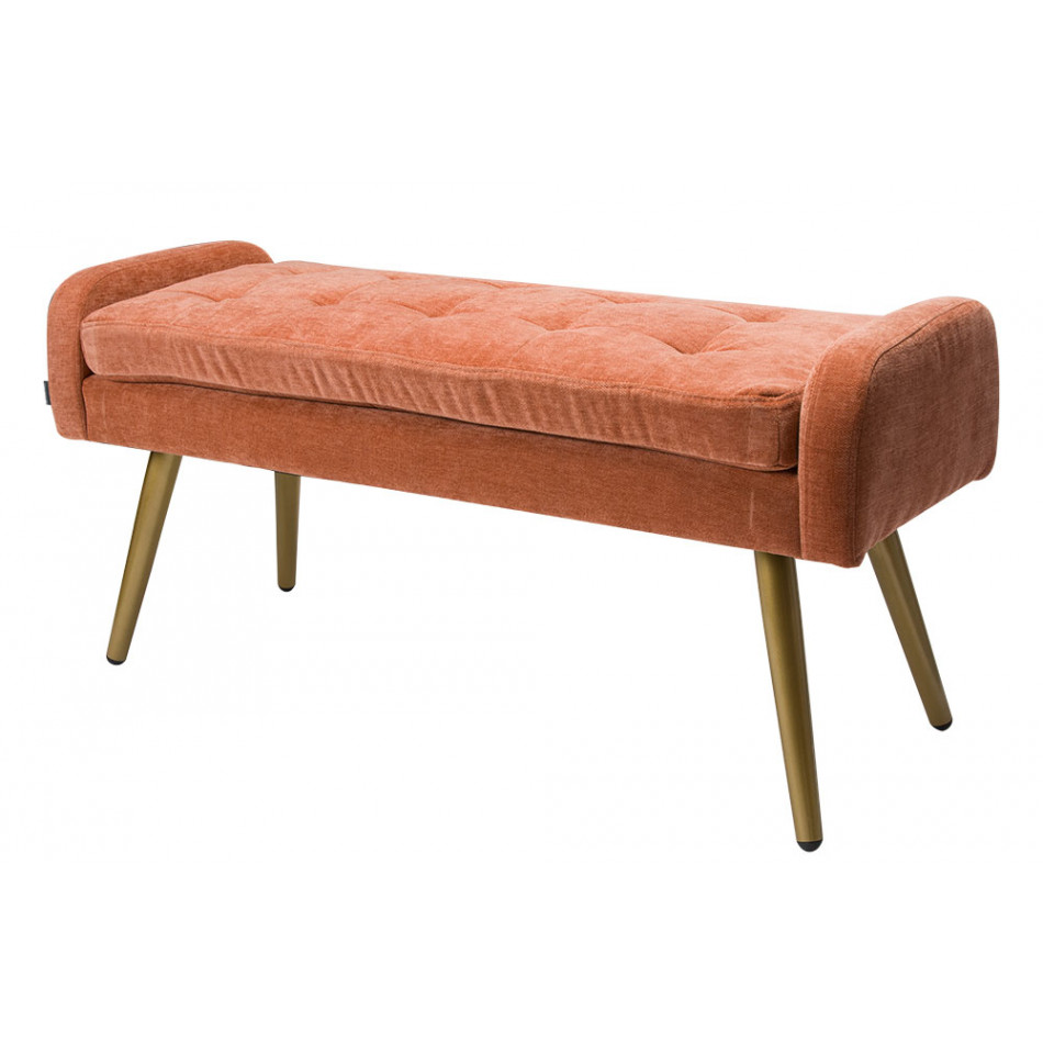 Bench Haldor, orange colour, 100x39x50cm
