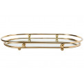 Tray with mirror Itaka L, metal, gold colour, 43x23x5cm 