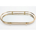 Tray with mirror Itaka L, metal, gold colour, 43x23x5cm 