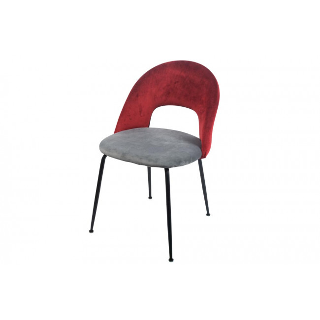 Dining chair Toby, grey/burgundy, H79x52x44cm, seat H47